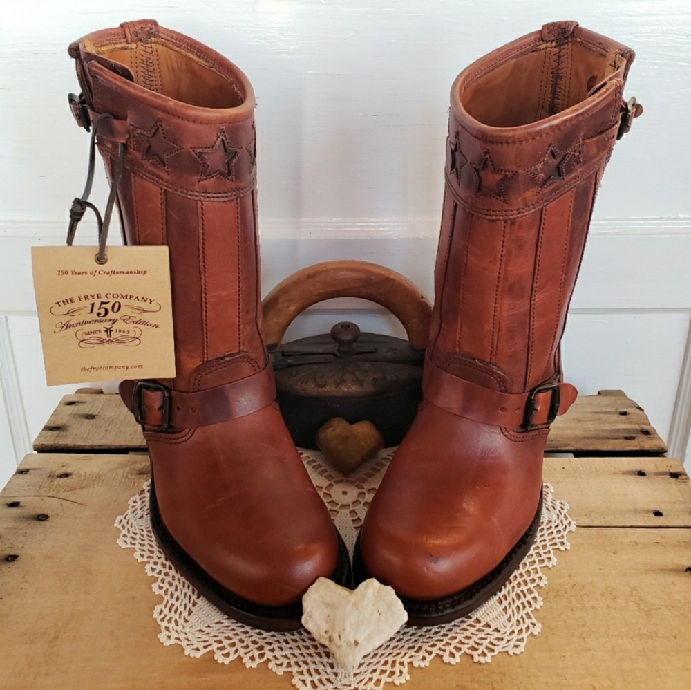 FRYE Stars & Stripes Anniversary Patriotic Black Label Americana USA Campus Boho - Picture 8 of 12
